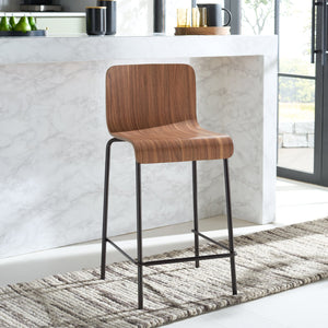 Safavieh Anderson Industrial Counter Stool With Solid Wood Seat And Metal Frame For Kitchen Islands BC0120