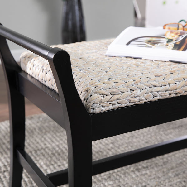 Safavieh Kellworth Woven Hyacinth Coastal Bench With Solid Pine Frame For Entryway Or Bedroom BC1119526