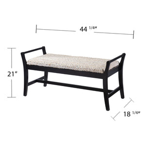 Safavieh Kellworth Woven Hyacinth Coastal Bench With Solid Pine Frame For Entryway Or Bedroom BC1119526