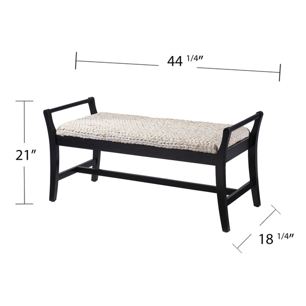 Safavieh Kellworth Woven Hyacinth Coastal Bench With Solid Pine Frame For Entryway Or Bedroom BC1119526