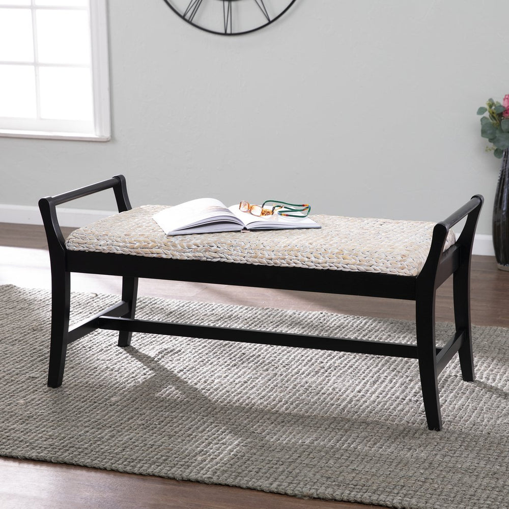 Safavieh Kellworth Woven Hyacinth Coastal Bench With Solid Pine Frame For Entryway Or Bedroom BC1119526