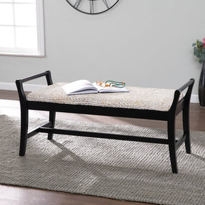 Safavieh Kellworth Woven Hyacinth Coastal Bench With Solid Pine Frame For Entryway Or Bedroom BC1119526