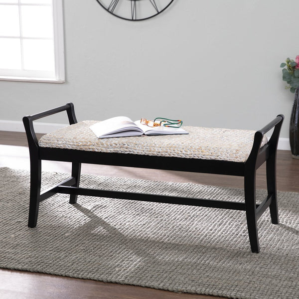 Safavieh Kellworth Woven Hyacinth Coastal Bench With Solid Pine Frame For Entryway Or Bedroom BC1119526