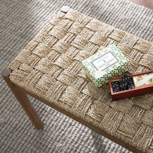 Safavieh Scalby Woven Seagrass Accent Bench With Solid Acacia Frame For Coastal Entryways BC1130926