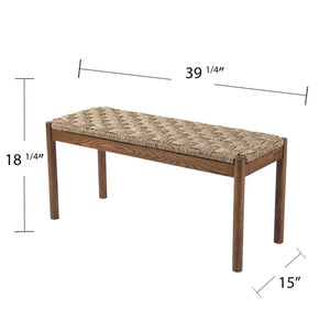 Safavieh Scalby Woven Seagrass Accent Bench With Solid Acacia Frame For Coastal Entryways BC1130926