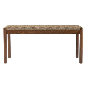 Safavieh Scalby Woven Seagrass Accent Bench With Solid Acacia Frame For Coastal Entryways BC1130926