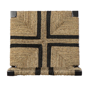 Safavieh Gallacano Woven Seagrass Barstool Set Of 2 With Black Pine Frame For Kitchen Islands BC1144132
