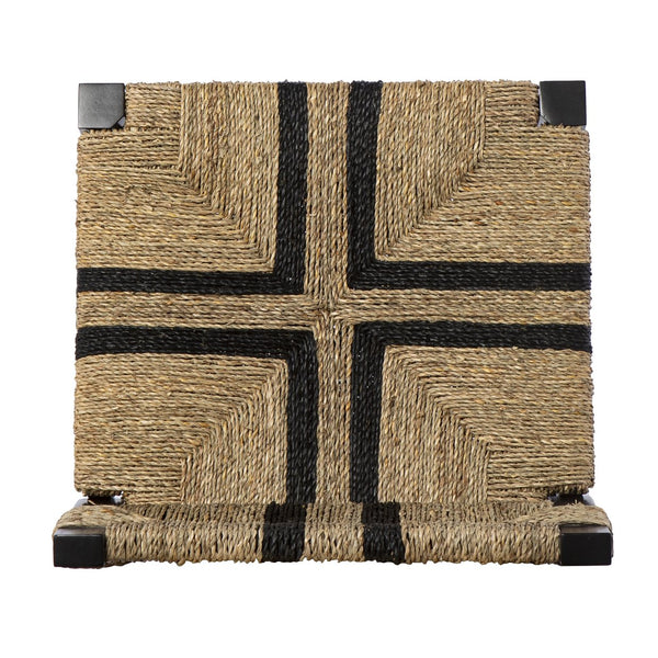 Safavieh Gallacano Woven Seagrass Barstool Set Of 2 With Black Pine Frame For Kitchen Islands BC1144132