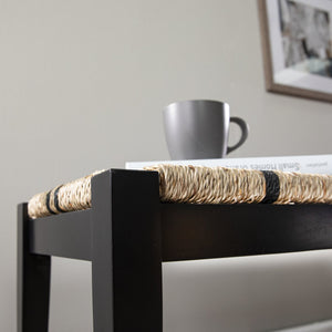 Safavieh Gallocano Hand-Woven Seagrass Bench With Black Wood Frame For Bedroom Or Entryway BC1144226