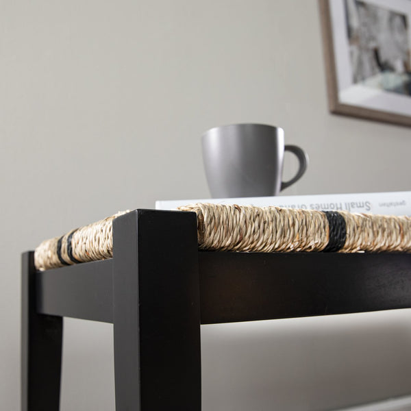Safavieh Gallocano Hand-Woven Seagrass Bench With Black Wood Frame For Bedroom Or Entryway BC1144226