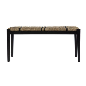 Safavieh Gallocano Hand-Woven Seagrass Bench With Black Wood Frame For Bedroom Or Entryway BC1144226
