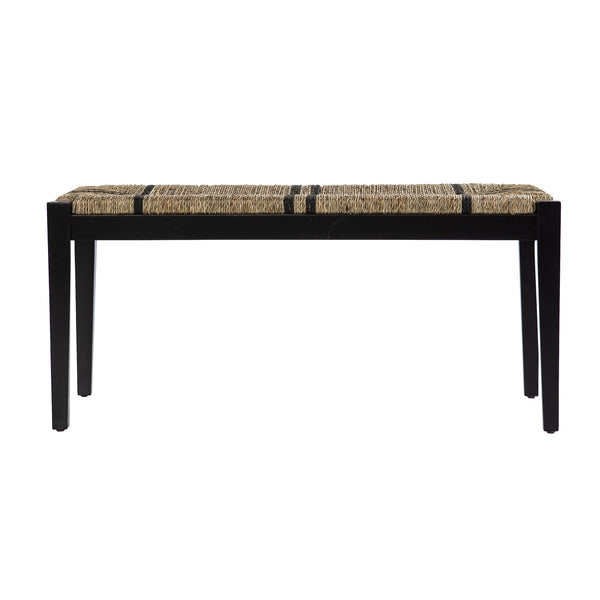 Safavieh Gallocano Hand-Woven Seagrass Bench With Black Wood Frame For Bedroom Or Entryway BC1144226