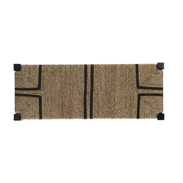Safavieh Gallocano Hand-Woven Seagrass Bench With Black Wood Frame For Bedroom Or Entryway BC1144226