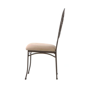 Safavieh Lucianna Scrollwork Dining Chairs Set Of Four Microfiber Cushion Powder Coated Metal Frame BC1491