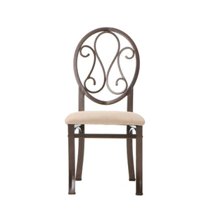 Safavieh Lucianna Scrollwork Dining Chairs Set Of Four Microfiber Cushion Powder Coated Metal Frame BC1491