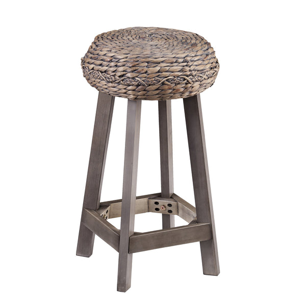 Safavieh Rutina Woven Water Hyacinth Counter Stools Set Of Two Bohemian Coastal Kitchen Seating BC1724