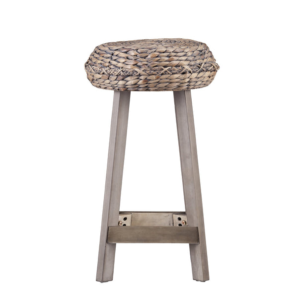 Safavieh Rutina Woven Water Hyacinth Counter Stools Set Of Two Bohemian Coastal Kitchen Seating BC1724