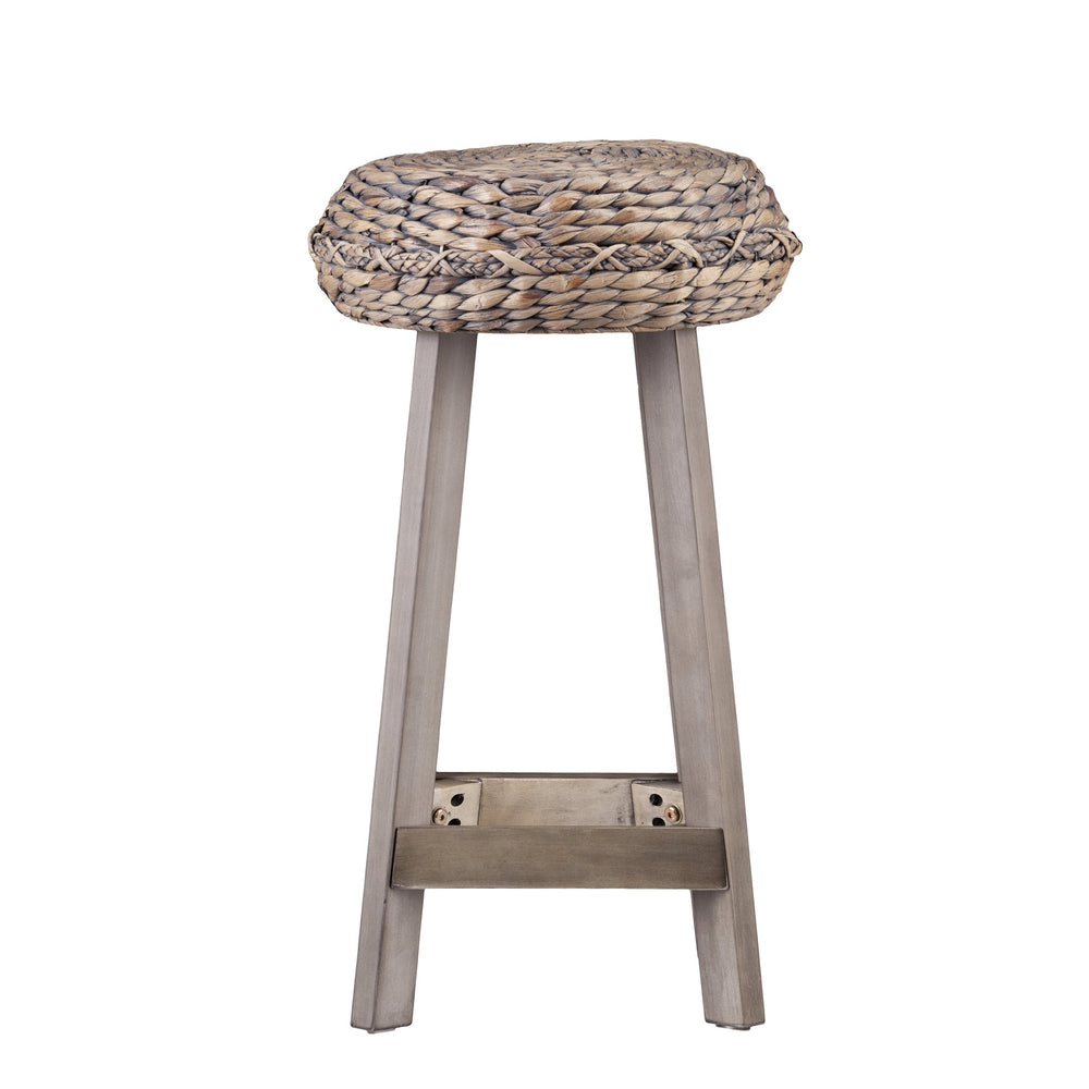 Safavieh Rutina Woven Water Hyacinth Counter Stools Set Of Two Bohemian Coastal Kitchen Seating BC1724