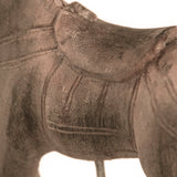 Resin Horse on Stand Distressed Taupe, Black BCH064E Zentique