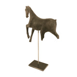 Resin Horse on Stand Distressed Dark Grey BCH064N Zentique