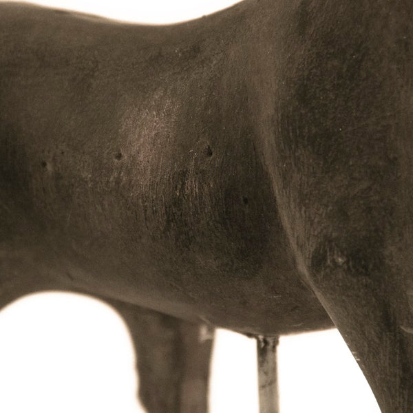 Zentique Resin Horse Sculpture on Metal Stand — Lifelike Equestrian Accent 12" Tall for Mantels & Desks Distressed Dark Grey BCH064N