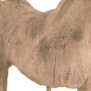 Zentique Resin Horse Sculpture on Metal Stand — Lifelike Equestrian Accent 12" Tall for Mantels & Desks Distressed Taupe, Black BCH069D