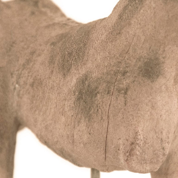Zentique Resin Horse Sculpture on Metal Stand — Lifelike Equestrian Accent 12" Tall for Mantels & Desks Distressed Taupe, Black BCH069D
