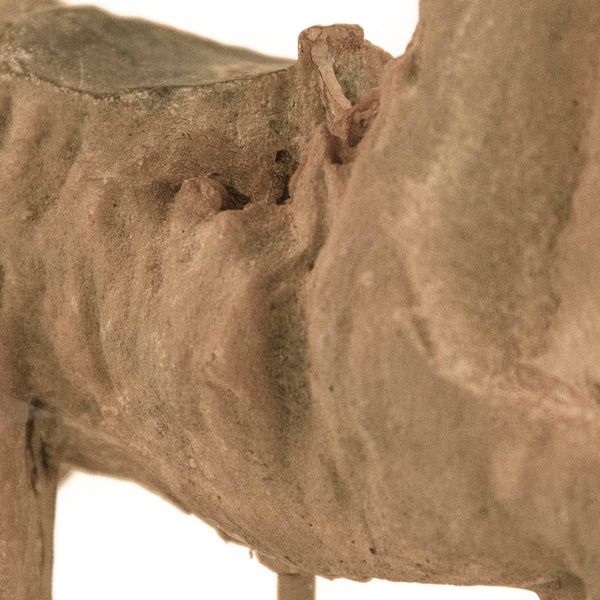 Resin Horse on Stand Distressed Rustic Taupe, Black BCH069F Zentique