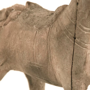 Resin Horse on Stand Distressed Rustic Taupe, Black BCH069G Zentique