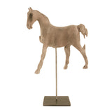 Resin Horse on Stand Distressed Taupe, Black BCH069H Zentique