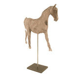 Resin Horse on Stand Distressed Taupe, Black BCH069H Zentique