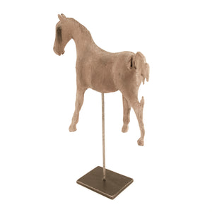 Resin Horse on Stand Distressed Taupe, Black BCH069H Zentique
