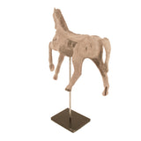 Resin Horse on Stand Distressed Taupe, Black BCH069I Zentique