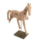 Resin Horse on Stand Distressed Taupe, Black BCH069K Zentique