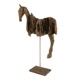 Resin Horse on Stand Distressed Dark Grey, Black BCH069Q Zentique