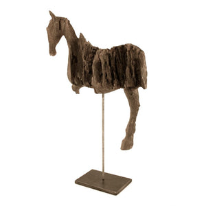 Zentique Resin Sculpted Horse on Metal Stand — Realistic Equestrian Accent, Neutral Finish, 17" Tall Decor BCH069Q