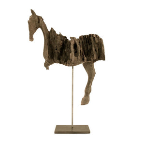 Zentique Resin Sculpted Horse on Metal Stand — Realistic Equestrian Accent, Neutral Finish, 17" Tall Decor BCH069Q