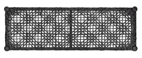 Safavieh Bandelier Leather Weave Bench - Modern Artisan Design With Teak Frame For Stylish Entryway Or Living Space Black/Black Leather BCH1000B