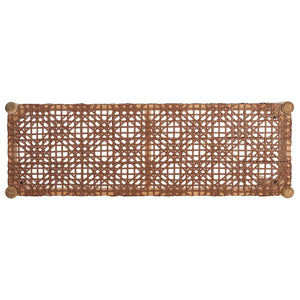 Safavieh Bandelier Leather Weave Bench - Modern Artisan Design With Teak Frame For Stylish Entryway Or Living Space Light Honey Leather / Unfinished Natural BCH1000D