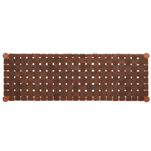 Safavieh Amalia Leather Weave Bench - Handcrafted Mindi Wood Frame, Stylish Seating For Modern & Classic Spaces Cognac Leather/Dark Brown BCH1001A