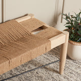 Safavieh Arcana Jute Bench XII23 Natural (Jute Rope) / Natural (Sungkai Wood) / Black (Metal) Wood/Metal BCH1002A