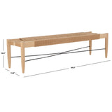 Safavieh Arcana Jute Bench XII23 Natural (Jute Rope) / Natural (Sungkai Wood) / Black (Metal) Wood/Metal BCH1002A