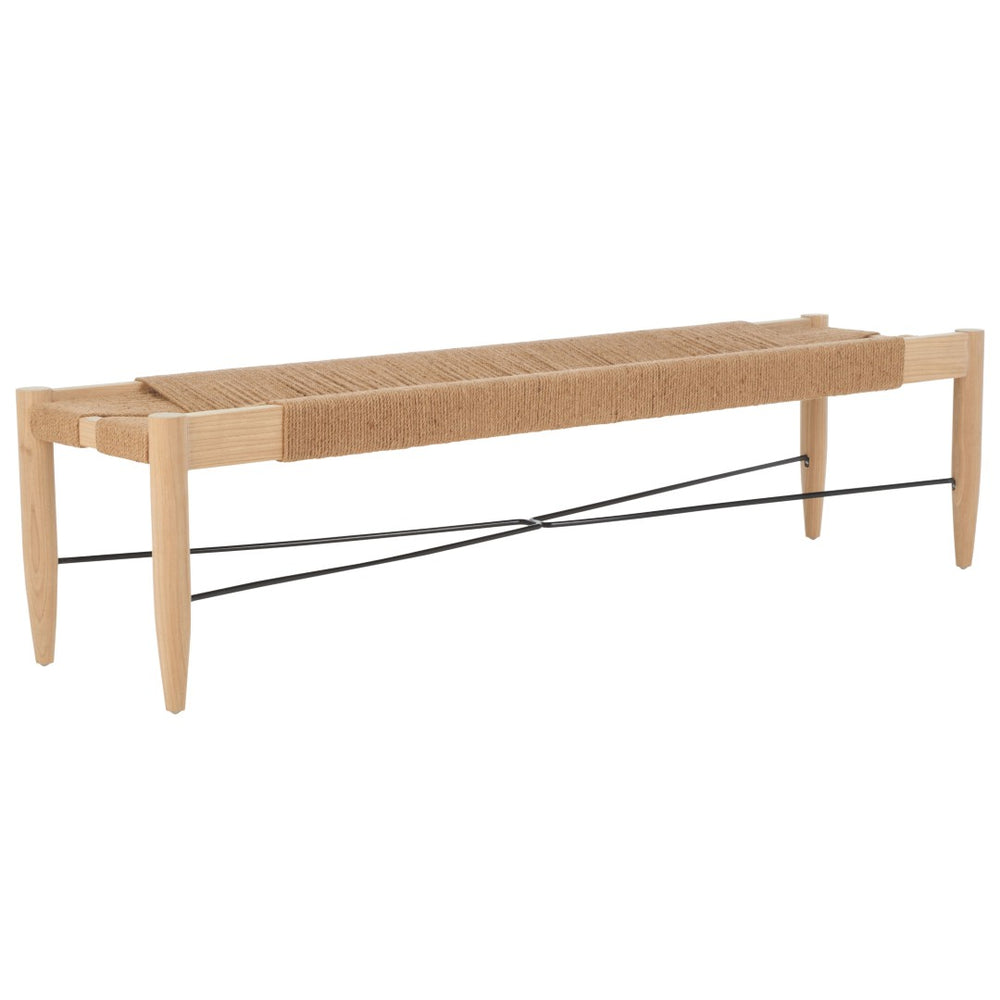 Safavieh Arcana Jute Bench - Mid-Century Modern Coastal Charm For Entryway, Living Room, Or Bedroom Decor Natural (Jute Rope) / Light Natural (Sungkai Wood) / Black (Metal) BCH1002A