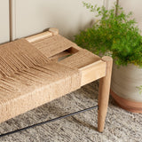 Safavieh Arcana Jute Bench XII23 Natural (Jute Rope) / Natural (Teak Wood) / Black (Metal) Wood/Metal BCH1002B