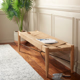 Safavieh Arcana Jute Bench XII23 Natural (Jute Rope) / Natural (Teak Wood) / Black (Metal) Wood/Metal BCH1002B