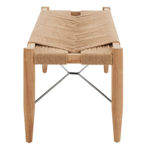 Safavieh Arcana Jute Bench XII23 Natural (Jute Rope) / Natural (Teak Wood) / Black (Metal) Wood/Metal BCH1002B