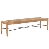 Safavieh Arcana Jute Bench XII23 Natural (Jute Rope) / Natural (Teak Wood) / Black (Metal) Wood/Metal BCH1002B