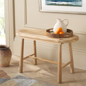 Safavieh Anikka Rattan Bench - Versatile Natural Texture For Coastal, Rustic, And Transitional Interiors BCH1200A