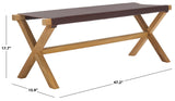 Safavieh Elron Bench Cognac / Natural 47.2" x 15.9" x 17.7"