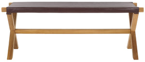 Safavieh Elron Bench Cognac / Natural 47.2" x 15.9" x 17.7"